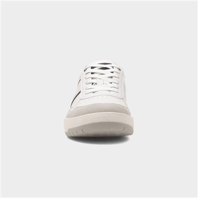 Leon Mens White Wider Fit Lace Up Shoe