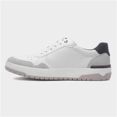 Leon Mens White Wider Fit Casual Shoe