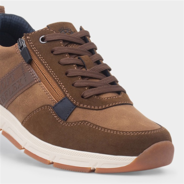 Terry Mens Tan Lace Up Wide Fit Shoe