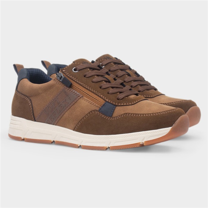 Terry Mens Tan Lace Up Wide Fit Shoe