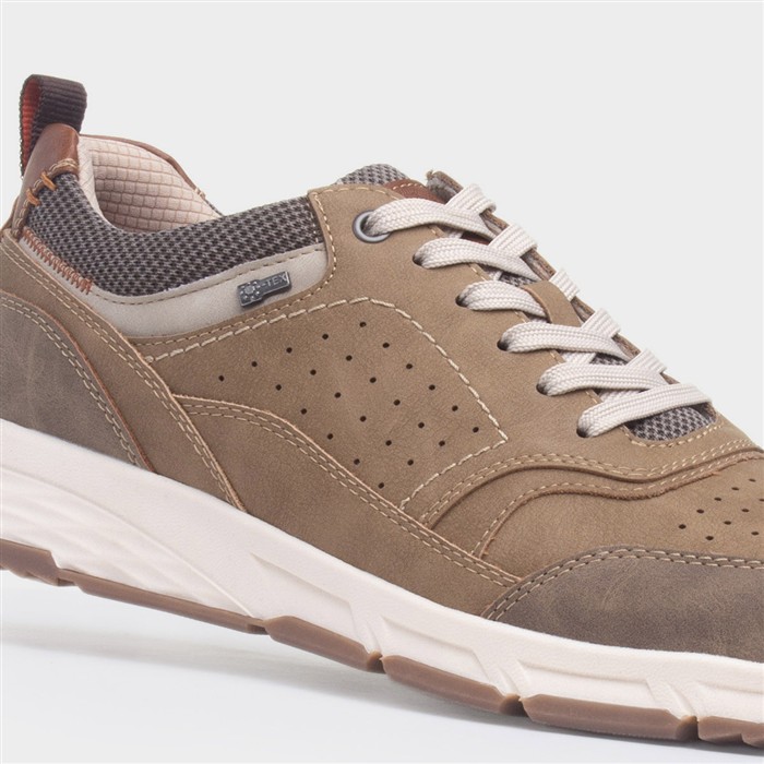 Nicholas Mens Taupe Casual Lace Up Shoe