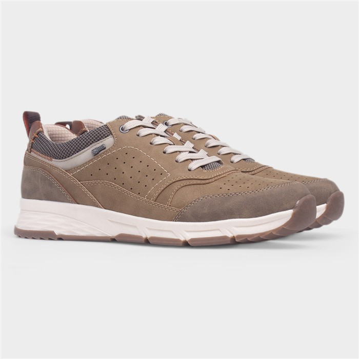 Nicholas Mens Taupe Casual Lace Up Shoe