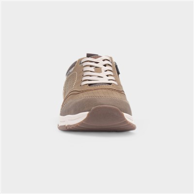 Nicholas Mens Taupe Casual Lace Up Shoe