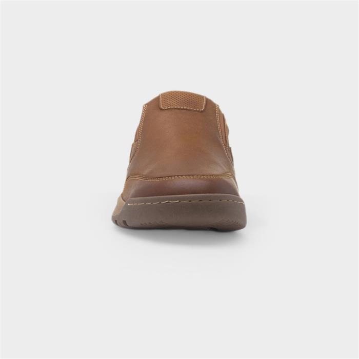 Otto Mens Tan Leather Wide Fit Shoe