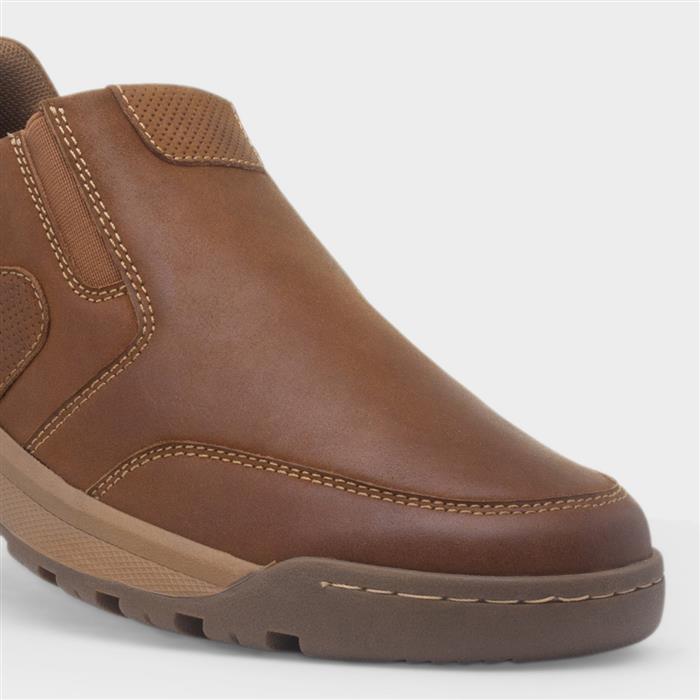 Otto Mens Tan Leather Wide Fit Shoe