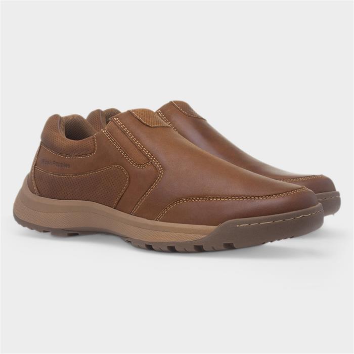 Otto Mens Tan Leather Wide Fit Shoe