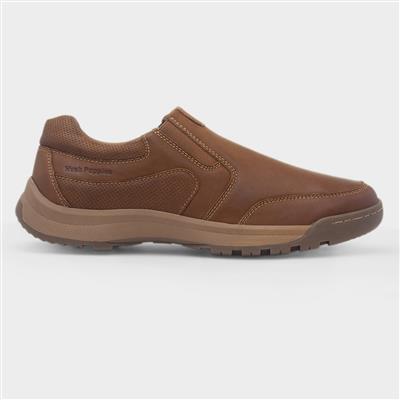 Otto Mens Tan Leather Wide Fit Shoe