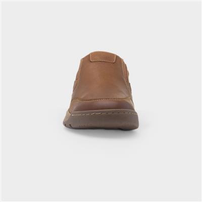 Otto Mens Tan Leather Wide Fit Shoe