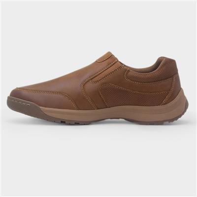 Otto Mens Tan Leather Wider Fit Shoe