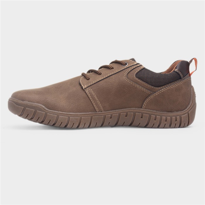 Nigel Mens Taupe Lace Up Casual Shoe