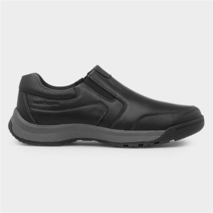 Otto Mens Black Leather Wide Fit Shoe