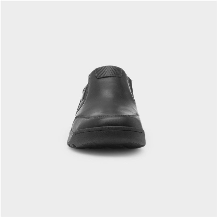 Otto Mens Black Leather Wide Fit Shoe