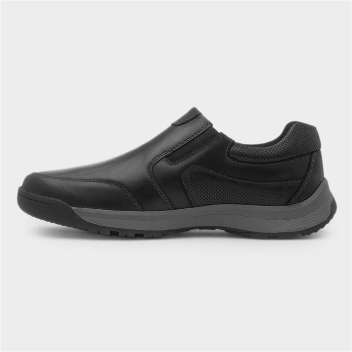 Otto Mens Black Leather Wide Fit Shoe