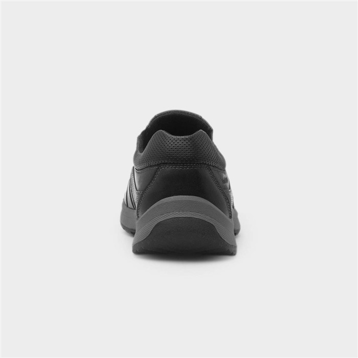 Otto Mens Black Leather Wide Fit Shoe