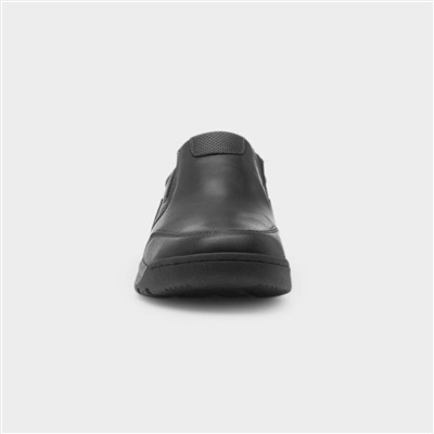 Otto Mens Black Leather Wide Fit Shoe