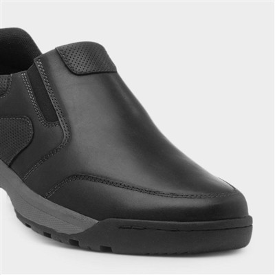 Otto Mens Black Leather Wide Fit Shoe