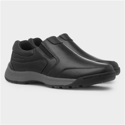 Otto Mens Black Leather Wide Fit Shoe