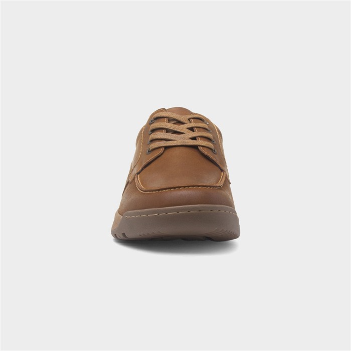 Mens Tan Leather Wide Fit Shoe