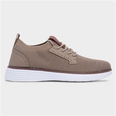Bill Mens Brown Knitted Casual Shoe