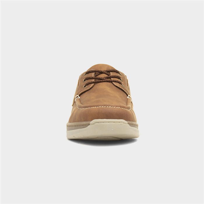 Harlan Men's Tan Lace Up Boat Shoe