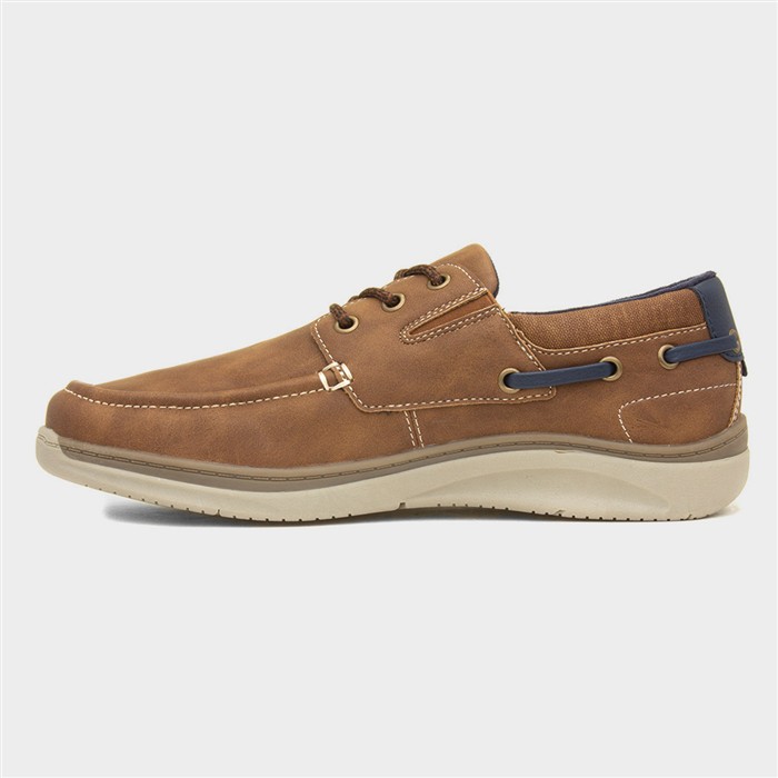 Harlan Men's Tan Lace Up Boat Shoe