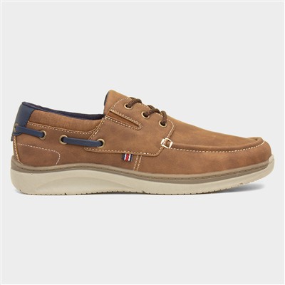 Harlan Men's Tan Lace Up Boat Shoe