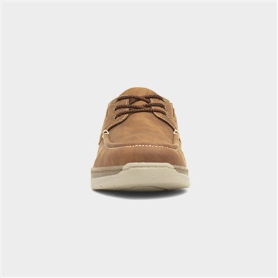 Harlan Men's Tan Lace Up Boat Shoe