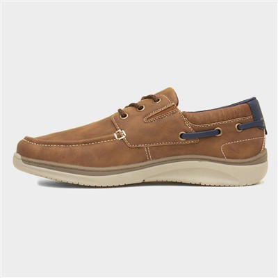 Harlan Men's Tan Lace Up Boat Shoe