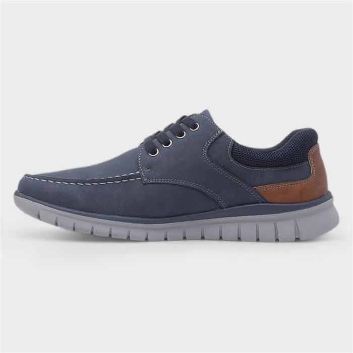 James Mens Navy Lace Up Casual Shoe