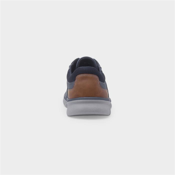 James Mens Navy Lace Up Casual Shoe
