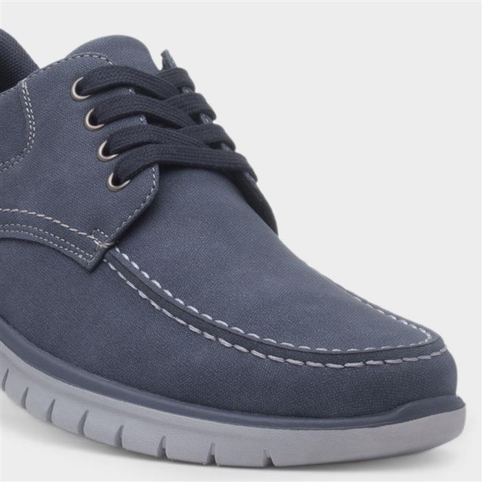 James Mens Navy Lace Up Casual Shoe