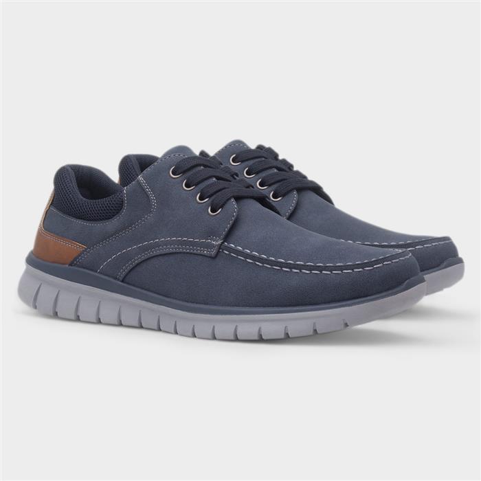 James Mens Navy Lace Up Casual Shoe