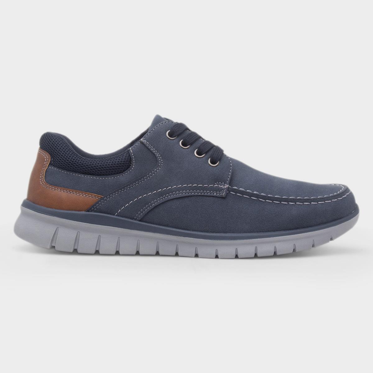 James Mens Navy Lace Up Casual Shoe