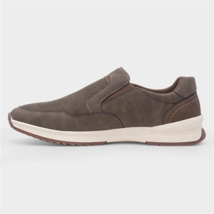 Robbie Mens Taupe Slip On Casual Shoe