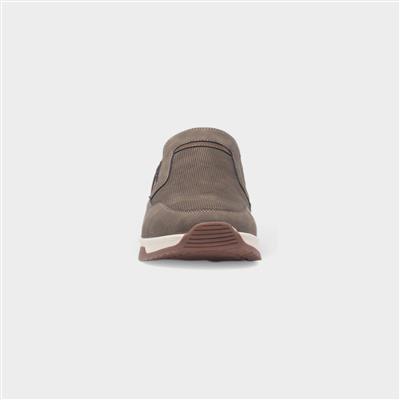 Robbie Mens Taupe Slip On Casual Shoe