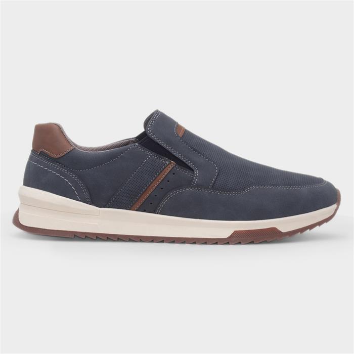 Robbie Mens Blue Slip On Casual Shoe