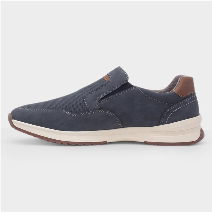 Robbie Mens Blue Slip On Casual Shoe