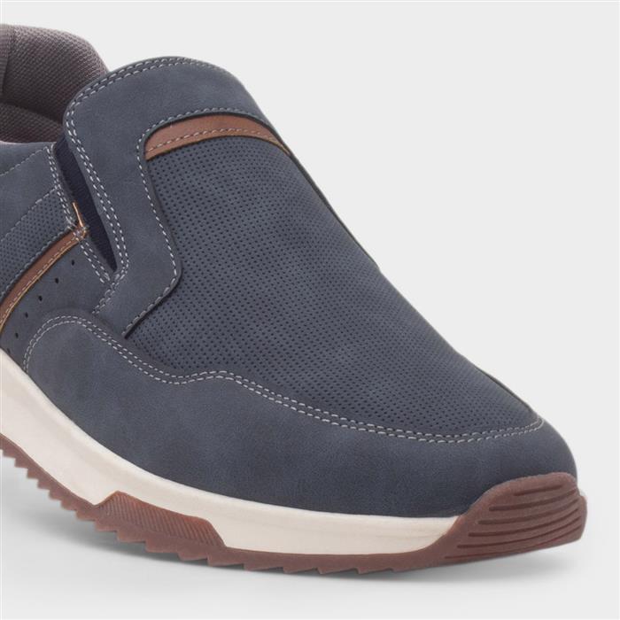 Robbie Mens Blue Slip On Casual Shoe