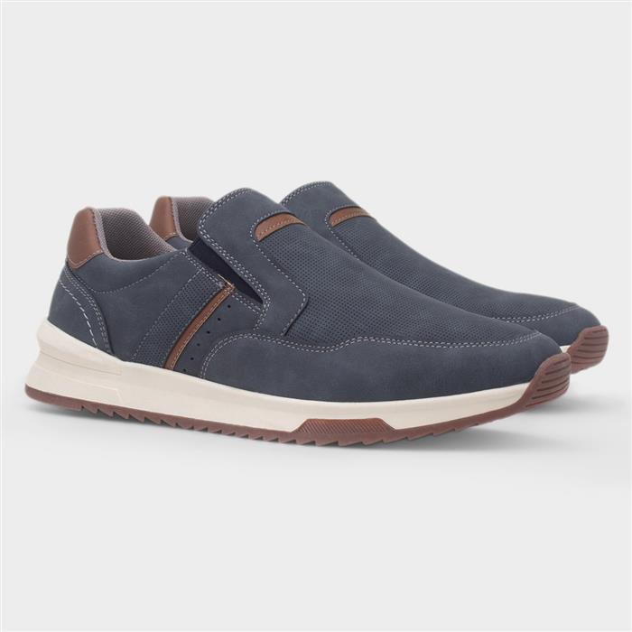 Robbie Mens Blue Slip On Casual Shoe