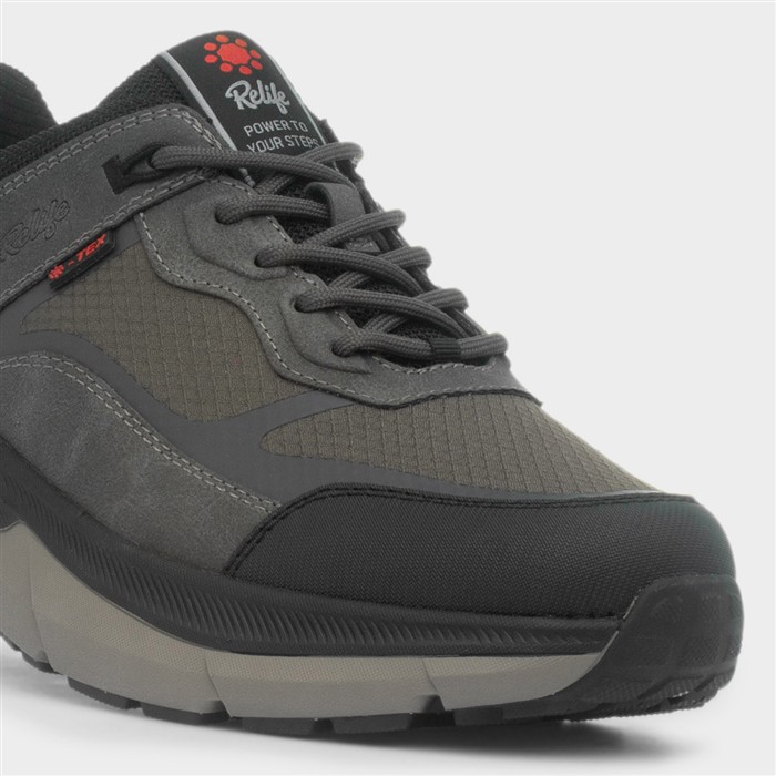 Dan Mens Grey Lace Up Chunky Casual Shoe