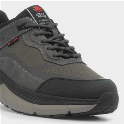 Dan Mens Grey Lace Up Chunky Casual Shoe