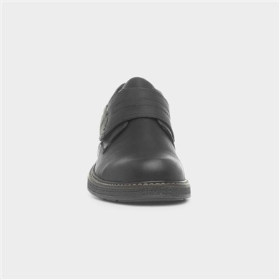 Jason Mens Black Easy Fasten Wide Fit Shoe