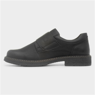 Jason Mens Black Easy Fasten Wide Fit Shoe