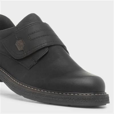 Jason Mens Black Easy Fasten Wide Fit Shoe