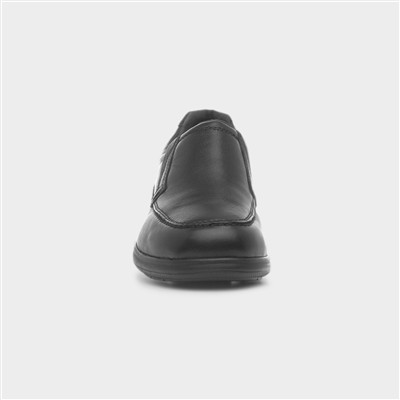 Baron Mens Black Slip On Leather Shoe
