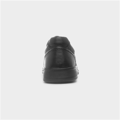 Baron Mens Black Slip On Leather Shoe