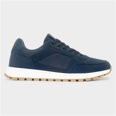 Drogba Mens Navy Lace Up Casual Shoe