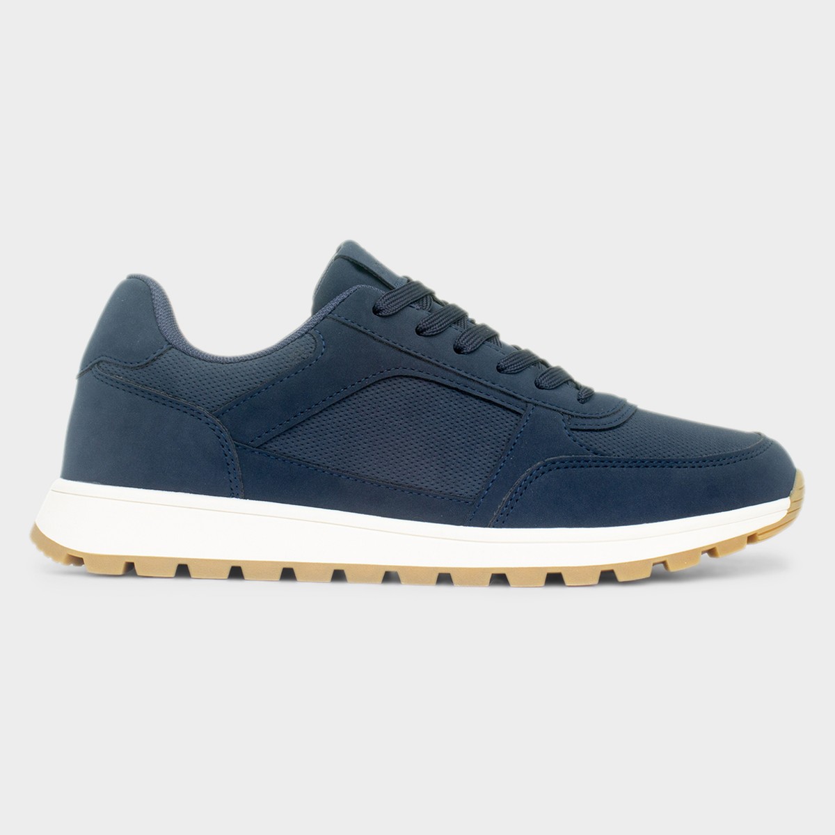 Drogba Mens Navy Lace Up Casual Shoe