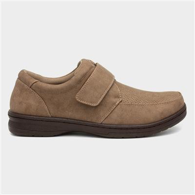 Mens Taupe Touch Fasten Shoes