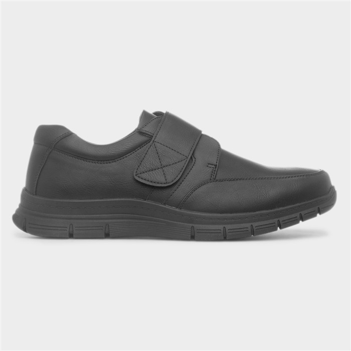 Nick Mens Black Easy Fasten Shoe